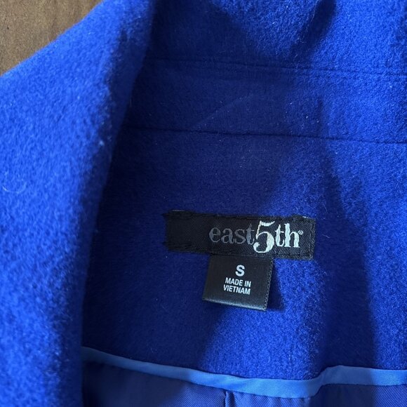 East 5th Ave Blue Lined Wool Blend Jacket Size Small Pea coat - Picture 5 of 8